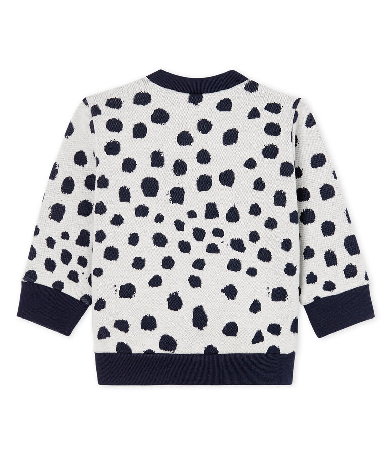 Sweatshirt b&eacute;b&eacute; mixte Jean Jullien blanc MARSHMALLOW/ DOTTIES