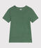 Tee-shirt Femme à manches courtes en lin vert PALMERAIE