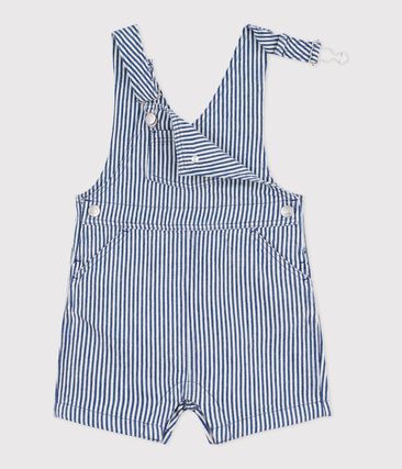 Salopette Rayée Bleue Petit Bateau Pour Garçon, Taille 18 Mois - Occasion Très Bon état