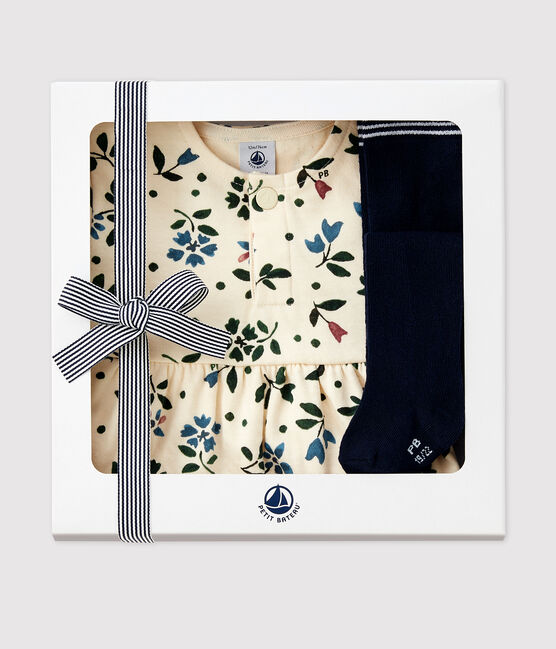 Coffret cadeau bébé robe et collants variante 1