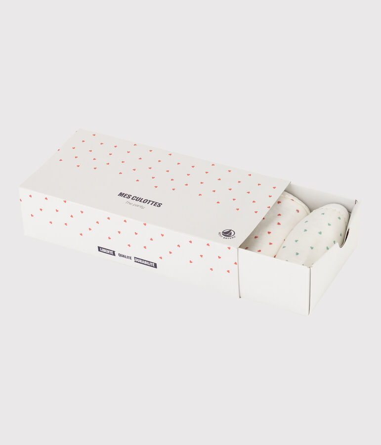 Lot de 5 culottes petits c&oelig;ur en coton petite fille variante 1