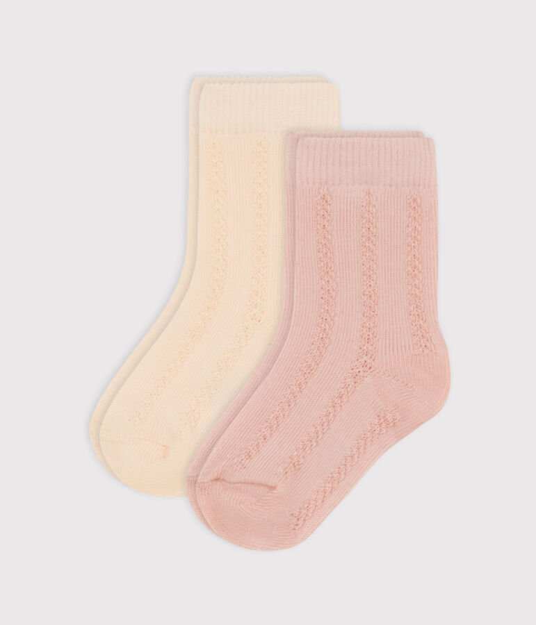 Lot de 2 paires de chaussettes unies en jersey de coton b&eacute;b&eacute; variante 1
