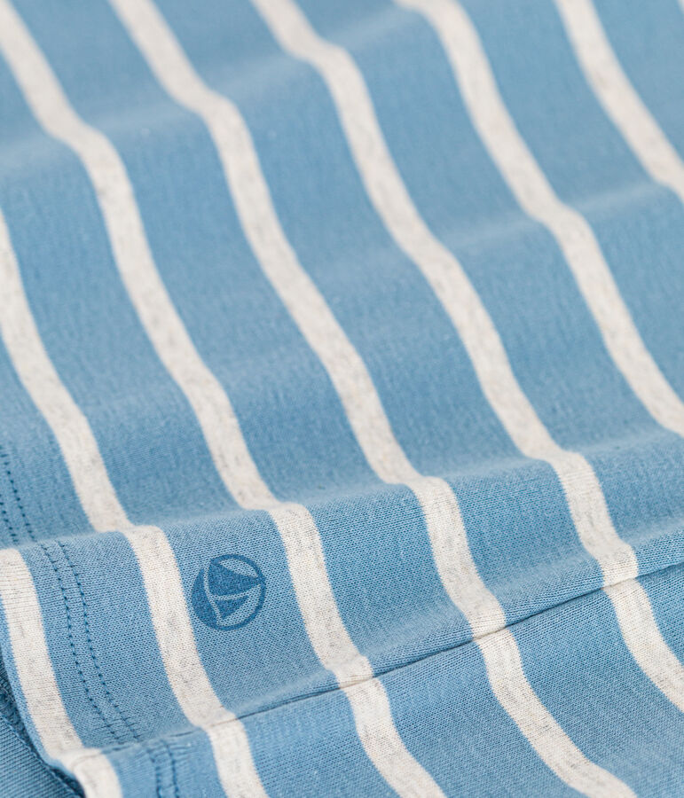 Tee-shirt L'ICONIQUE col rond en coton Femme bleu/beige