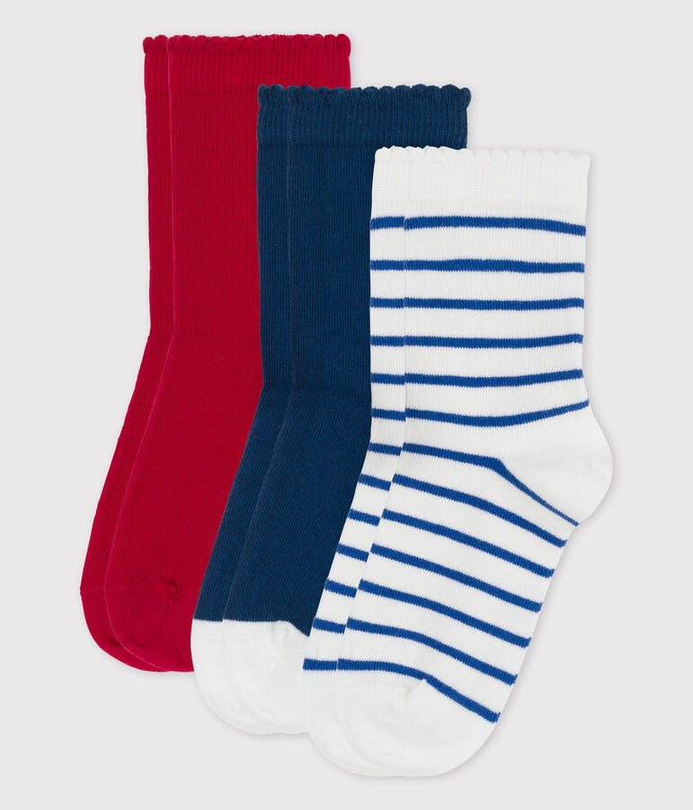 Lot de 3 paires de chaussettes enfant fille multicouleur
