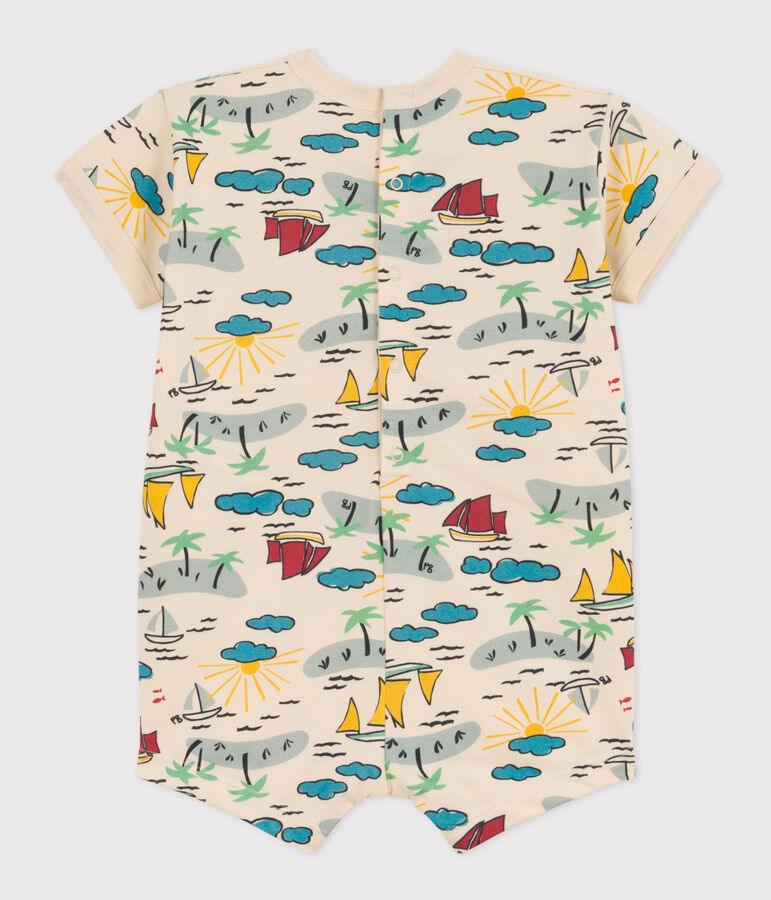 Combinaison courte b&eacute;b&eacute; en jersey imprim&eacute; blanc AVALANCHE/ MULTICO