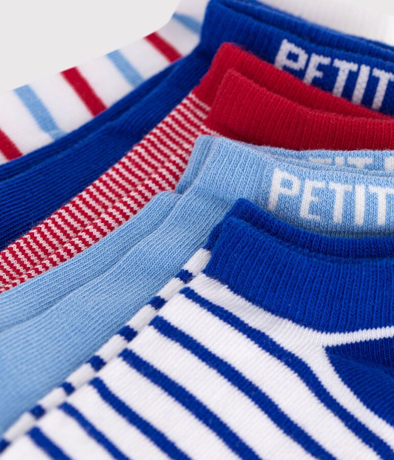 2 paires de chaussettes enfant en coton &agrave; rayures et unies multicouleur