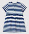 Robe manches courtes rayée en jersey bébé bleu MEDIEVAL/blanc MARSHMALLOW