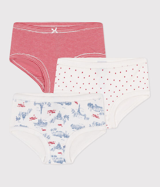 Lot de 3 culottes enfant en coton taille haute imprimé Paris variante 1