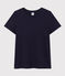 Tee-shirt LE DROIT col rond en coton Femme bleu SMOKING