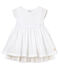 Robe manches courtes de cérémonie bébé fille blanc ECUME