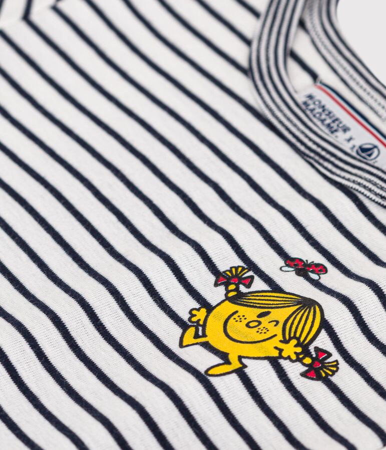 Robe Monsieur Madame en coton enfant fille blanc MARSHMALLOW/bleu SMOKING