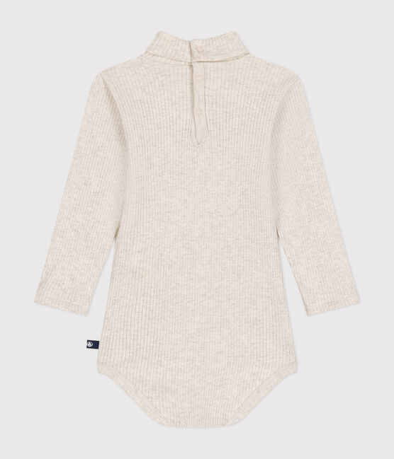 Body manches longues col roulé en coton bébé beige MONTELIMAR CHINE