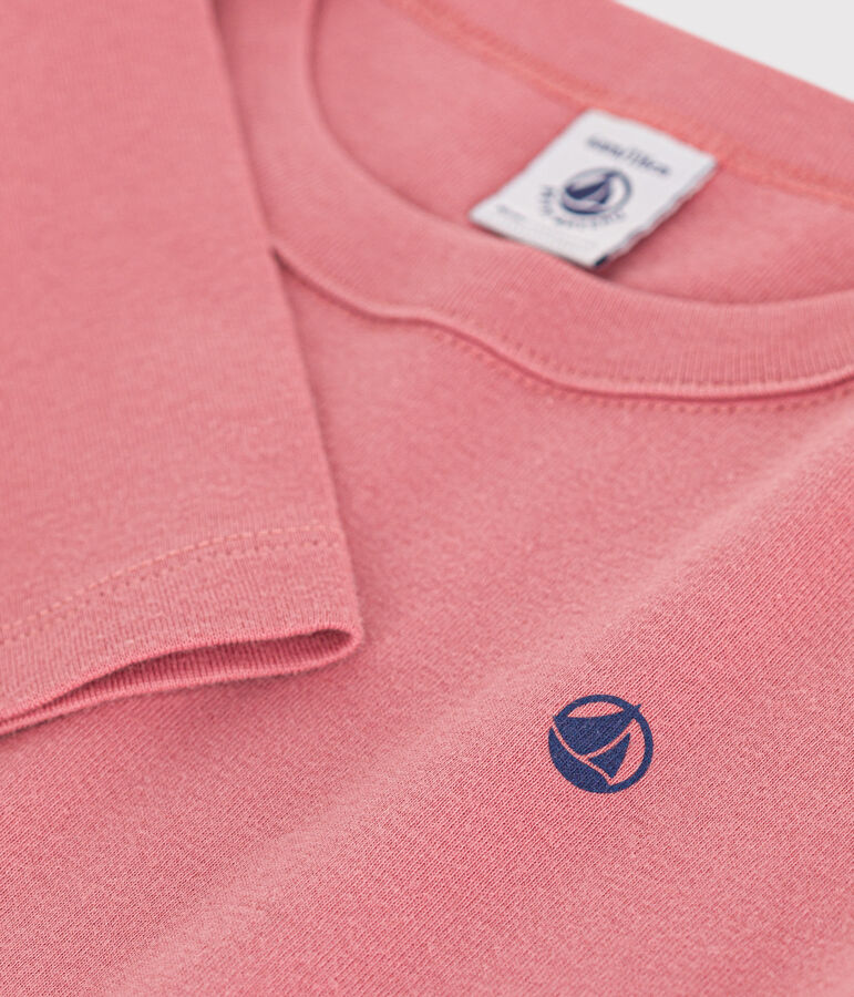 Tee-shirt manches longues en c&ocirc;te enfant fille / gar&ccedil;on rose ROSEWOOD