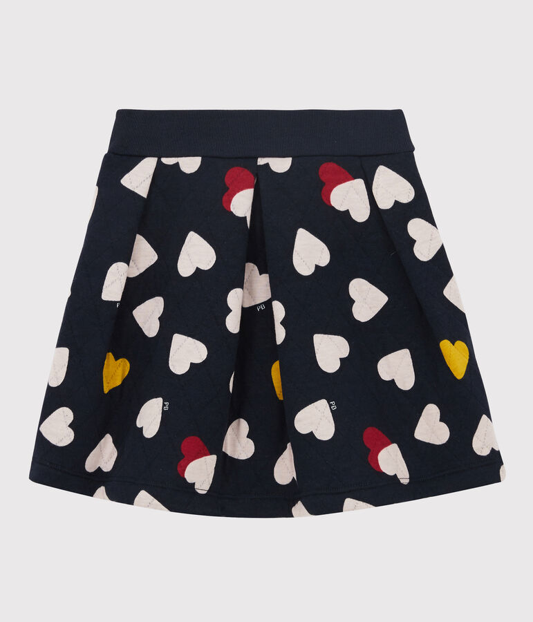 Jupe en tubique matelass&eacute; enfant fille bleu SMOKING/blanc MULTICO