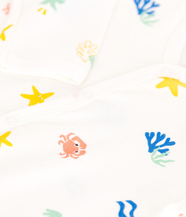 Pyjama b&eacute;b&eacute; en coton sans pieds imprim&eacute; blanc/multicouleur