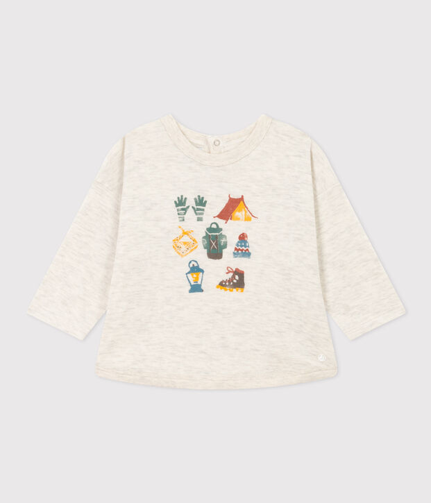 Tee-shirt manches longues en tubique b&eacute;b&eacute; beige