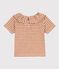 Blouse manches courtes bébé en jersey flammé rayé TOAST/ DOLL