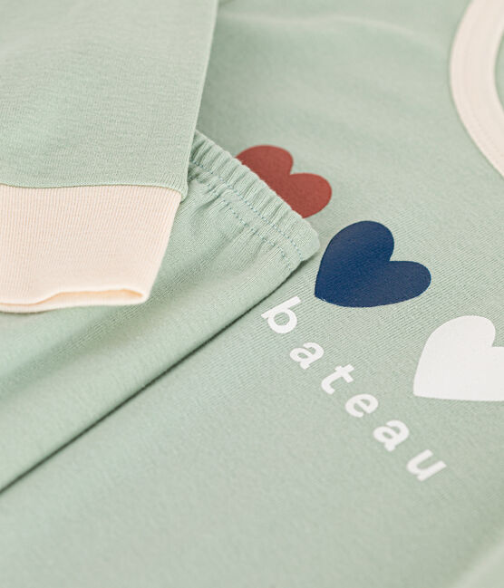 Pyjama uni en coton enfant vert HERBIER