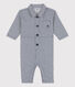 Combinaison longue bébé en toile rayée