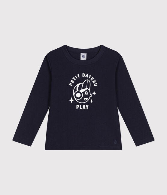 Tee-shirt manches longues en jersey fin enfant garçon bleu SMOKING