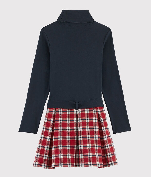 Robe manches longues enfant fille bleu/multicouleur