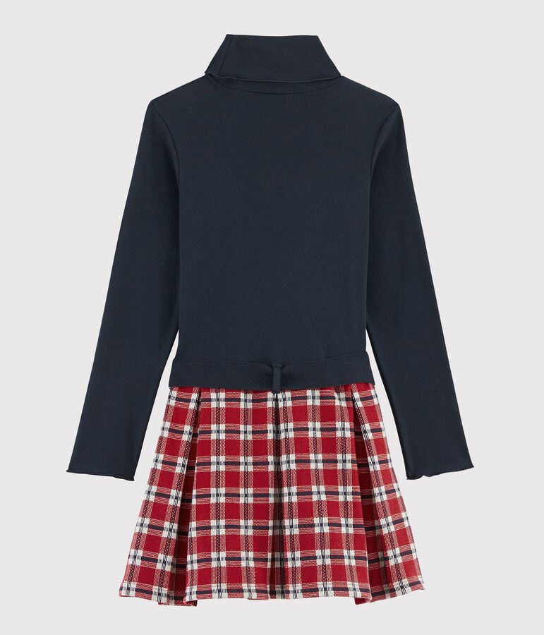 Robe manches longues enfant fille bleu SMOKING/blanc MULTICO