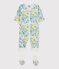 Ensemble nuit à fleurs bébé fille en molleton blanc MARSHMALLOW/blanc MULTICO