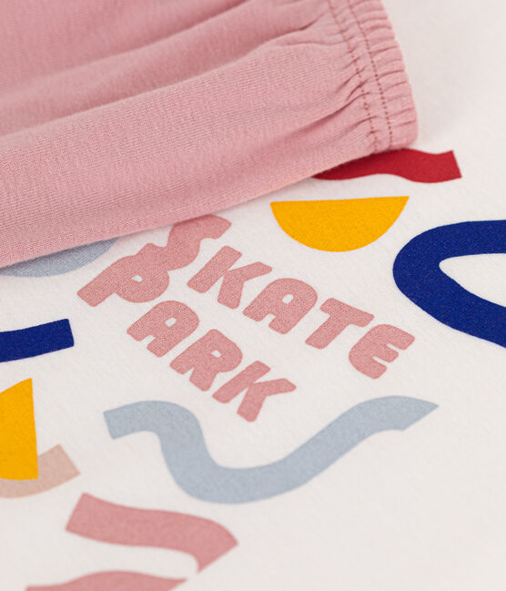 Pyjama short uni en coton enfant blanc MARSHMALLOW/blanc MULTICO