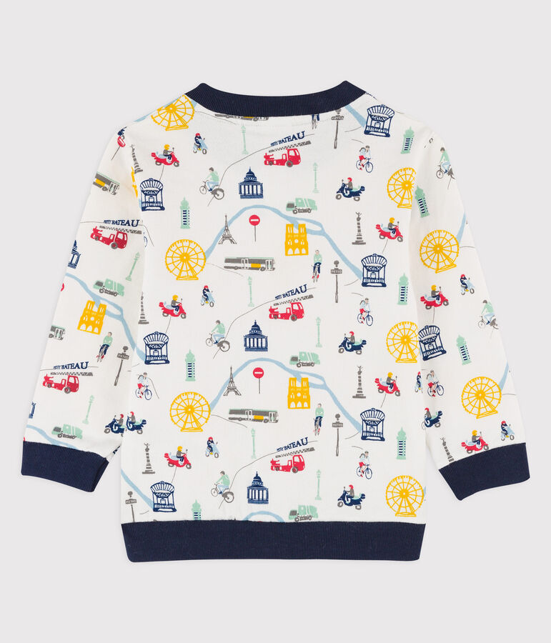 Teddy en molleton b&eacute;b&eacute;. blanc MARSHMALLOW/blanc MULTICO