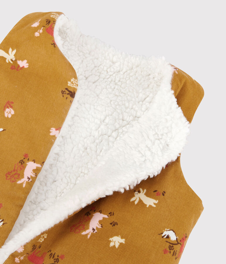 Gilet r&eacute;versible b&eacute;b&eacute;. jaune TOPAZE/ MULTICO