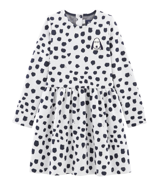Robe fille Jean Jullien blanc MARSHMALLOW/ DOTTIES