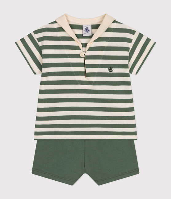 Ensemble tee-shirt et short en jersey bébé vert CROCO/ AVALANCHE