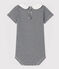 Body col claudine en coton bébé fille bleu SMOKING/blanc MARSHMALLOW