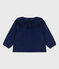 Blouse manches longues bébé en velours extra fin BLEU FONCE
