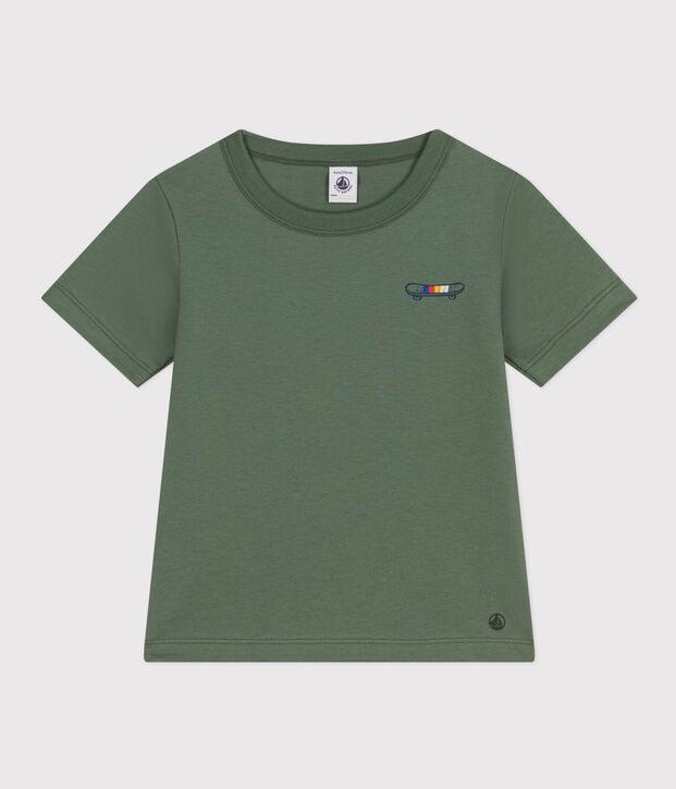 Tee-shirt imprim&eacute; en jersey l&eacute;ger enfant gar&ccedil;on vert