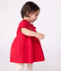 Robe bébé en coton manches courtes unie avec son bloomer