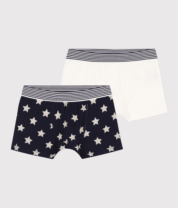 Lot de 2 boxers &eacute;toiles en coton petit gar&ccedil;on multicouleur