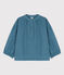 Blouse en gaze de coton enfant fille bleu ROVER