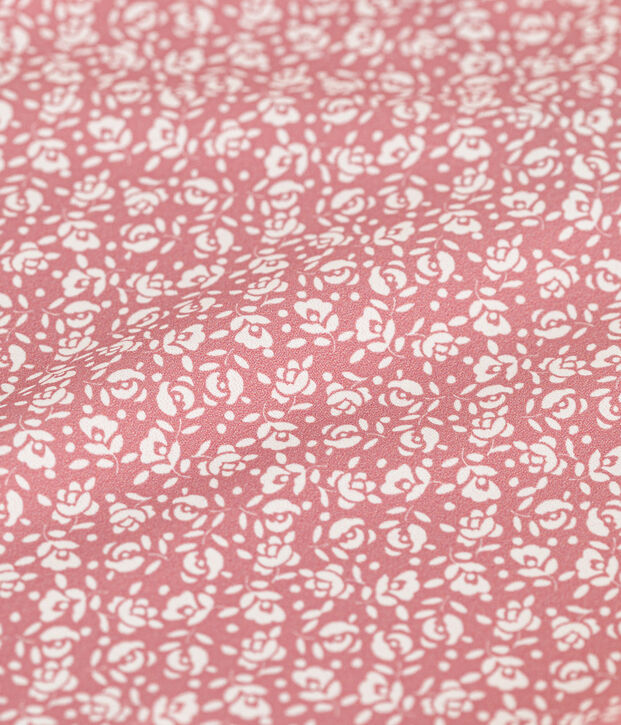 Maillot de bain 1 pi&egrave;ce imprim&eacute; enfant fille rose/blanc