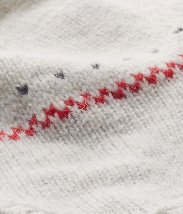 Bonnet p&eacute;ruvien b&eacute;b&eacute; mixte en laine m&eacute;lang&eacute;e beige