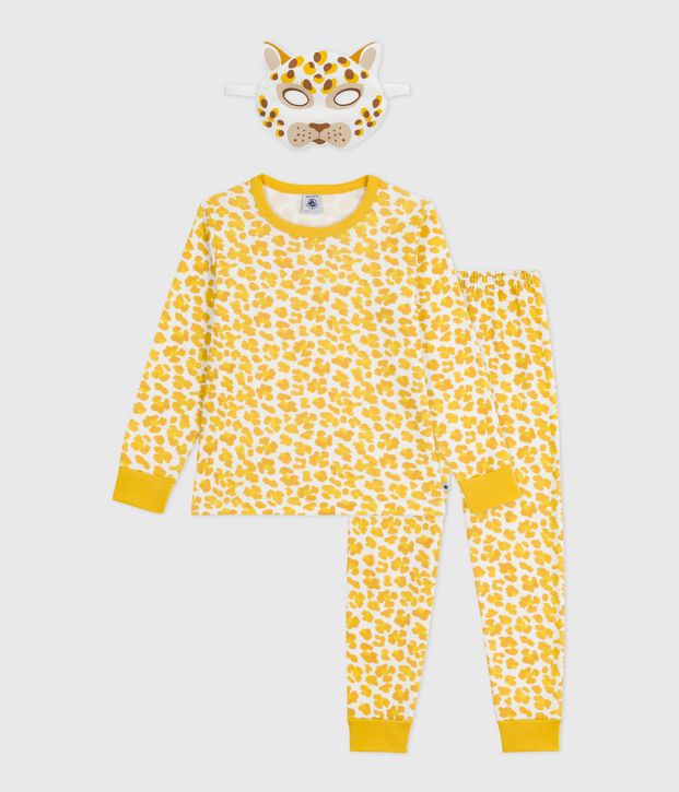 Pyjama d&eacute;guisement enfant en coton imprim&eacute; l&eacute;opard blanc/multicouleur