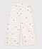 Pantalon wide leg enfant en coton &eacute;cru/multicouleur