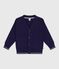 Cardigan enfant en coton uni bleu SOIR