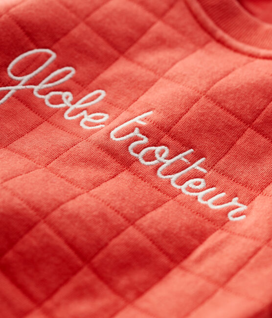 Sweatshirt matelassé bio  bébé. orange OURSIN