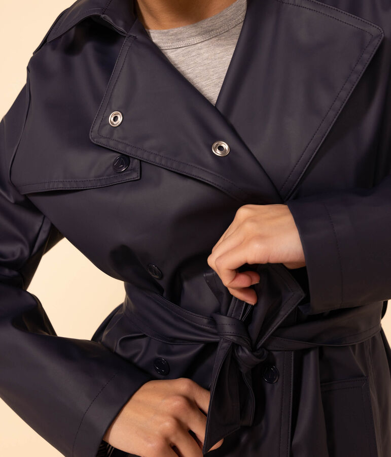 Trench &agrave; capuche Femme bleu