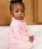 Pyjama bébé en velours à col uni rose CHARME