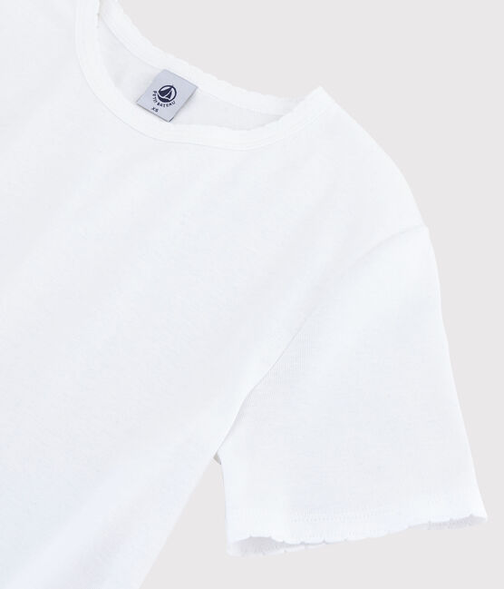 T-shirt col rond iconique en coton Femme blanc ECUME