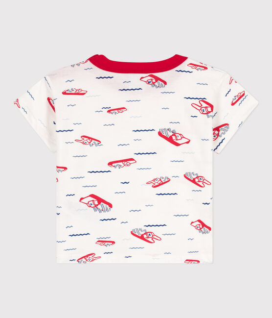 Tee-shirt manches courtes bébé en jersey imprimé blanc MARSHMALLOW/blanc MULTICO