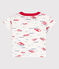 Tee-shirt manches courtes bébé en jersey imprimé blanc MARSHMALLOW/blanc MULTICO