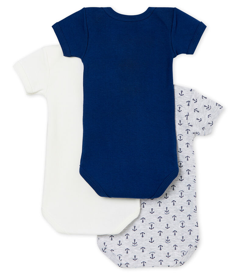 Trio de bodies manches courtes b&eacute;b&eacute; gar&ccedil;on multicouleur